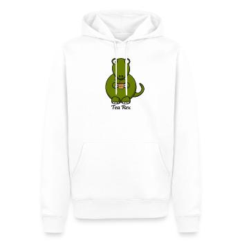 Tea Rex - Men’s Premium Organic Hoodie - white - Front - Nico (187cm)