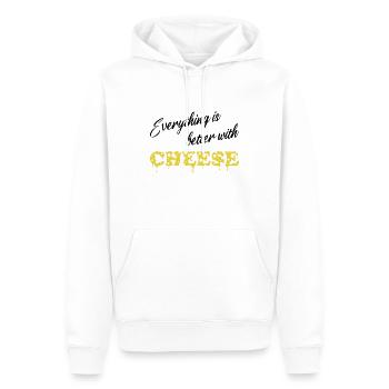 Everything is better with Cheese - Käse - Männer Premium Bio Hoodie - Weiß - Vorne - Nico (187cm)
