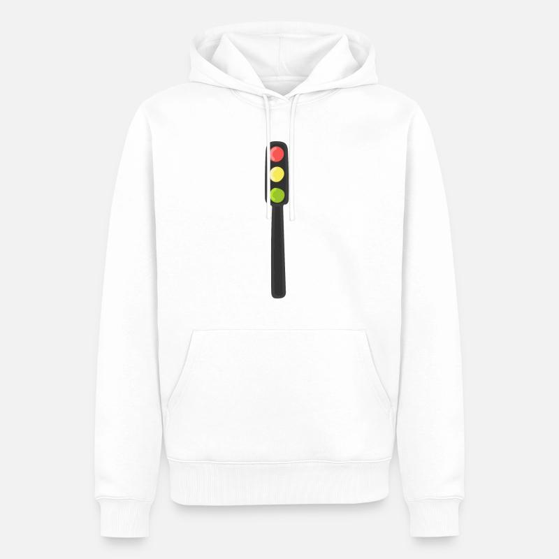 Feux de signalisation - Sweat à capuche Premium bio Homme - blanc