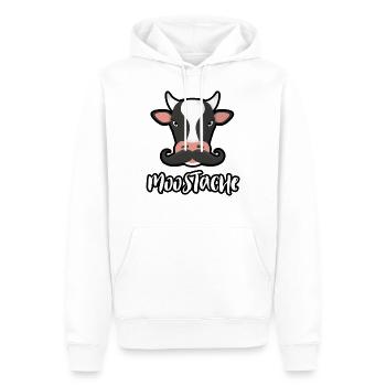 Moostache Cow - Kuh mit Schnurrbart - Männer Premium Bio Hoodie - Weiß - Vorne - Nico (187cm)