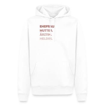 Ehefrau Mutter Ärztin Heldin Muttertag Mama Heldin - Männer Premium Bio Hoodie - Weiß - Vorne - Nico (187cm)