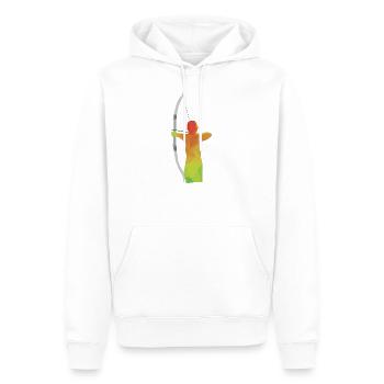 Cadeau de tir à l'arc - Sweat à capuche Premium bio Homme - blanc - Devant - Nico (187cm)
