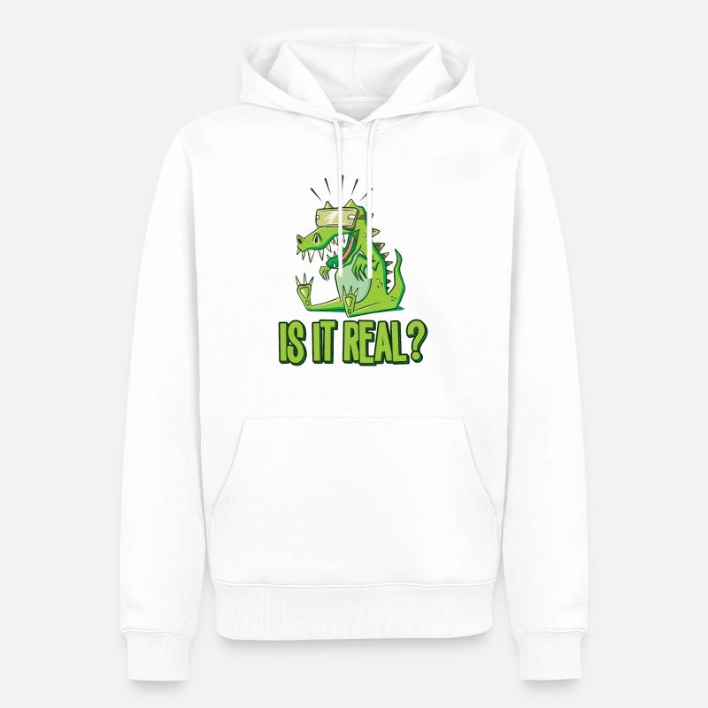 Réalité virtuelle - IS it real - Sweat à capuche Premium bio Homme - blanc