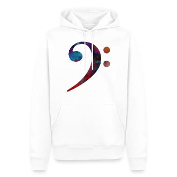 clé de fa #bassclef #musique - Sweat à capuche Premium bio Homme - blanc - Devant - Nico (187cm)