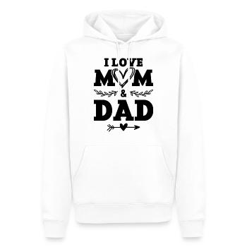 Ich liebe mama und papa - Männer Premium Bio Hoodie - Weiß - Vorne - Nico (187cm)