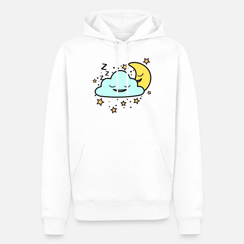BOURDON NOCTURNE DORMANT - Sweat à capuche Premium bio Homme - blanc