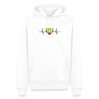 Myanmar Heartbeat - Men’s Premium Organic Hoodie - white - Front - Nico (187cm)