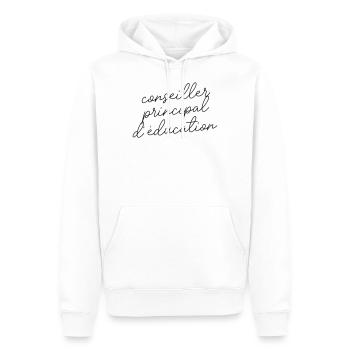 Conseiller principal d'éducation - Sweat à capuche Premium bio Homme - blanc - Devant - Nico (187cm)