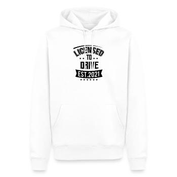 Permis de conduire passé 2021 examen de conduite cadeau - Sweat à capuche Premium bio Homme - blanc - Devant - Nico (187cm)