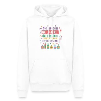 Die ersten 60 Jahre Kindheit Geburtstag Spruch - Männer Premium Bio Hoodie - Weiß - Vorne - Nico (187cm)