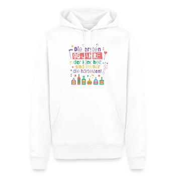 Die ersten 95 Jahre Kindheit Geburtstag Spruch - Männer Premium Bio Hoodie - Weiß - Vorne - Nico (187cm)