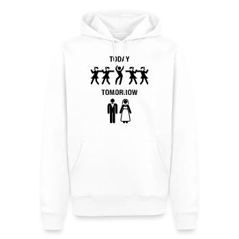 Heute Junggesellenabschied Morgen Verheiratet - Männer Premium Bio Hoodie - Weiß - Vorne - Nico (187cm)