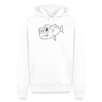 bitcoin poisson à l’œil bitcoin - Sweat à capuche Premium bio Homme - blanc - Devant - Nico (187cm)