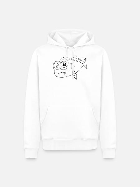 bitcoin fisch fisch mit bitcoin auge - Herre Premium økologisk hoodie - hvid