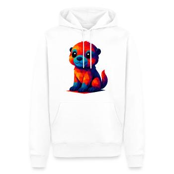WPAP Polygon Kawaii Stil Baby Otter Tiere - Männer Premium Bio Hoodie - Weiß - Vorne - Nico (187cm)