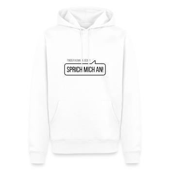 Tinder kann ja Jeder - Sprich mich an! - Männer Premium Bio Hoodie - Weiß - Vorne - Nico (187cm)