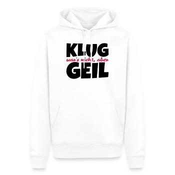 Klug wars nicht aber geil Spruch - Männer Premium Bio Hoodie - Weiß - Vorne - Nico (187cm)