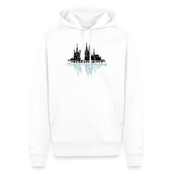 UBI BENE IBI COLONIA Köln Rhein Skyline Spruch - Männer Premium Bio Hoodie - Weiß - Vorne - Nico (187cm)