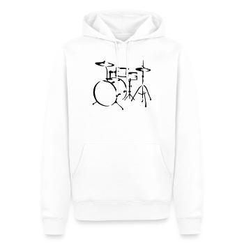 drum - Men’s Premium Organic Hoodie - white - Front - Nico (187cm)