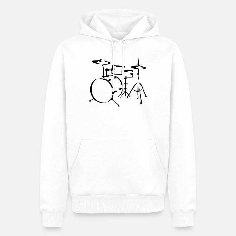 percussions - Sweat à capuche Premium bio Homme - blanc
