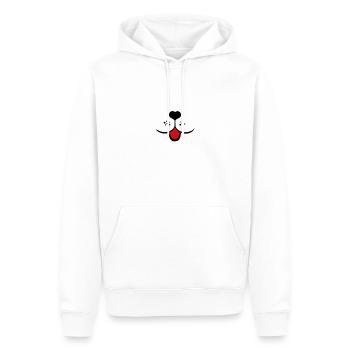 chien visage chiens museau langue coeur nez de chien - Sweat à capuche Premium bio Homme - blanc - Devant - Nico (187cm)