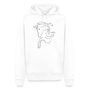 Cheval - Sweat à capuche Premium bio Homme - blanc - Devant - Nico (187cm)
