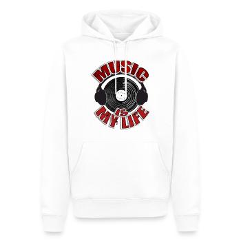 MUSIC is my life Headset - Sweat à capuche Premium bio Homme - blanc - Devant - Nico (187cm)