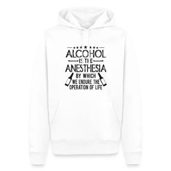 Alkohol Anästhesie - Männer Premium Bio Hoodie - Weiß - Vorne - Nico (187cm)