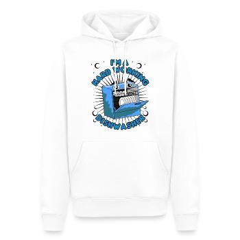 Fleißiger Tellerwäscher - Männer Premium Bio Hoodie - Weiß - Vorne - Nico (187cm)