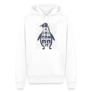 Pingouin Motivant - Sweat à capuche Premium bio Homme - blanc - Devant - Nico (187cm)