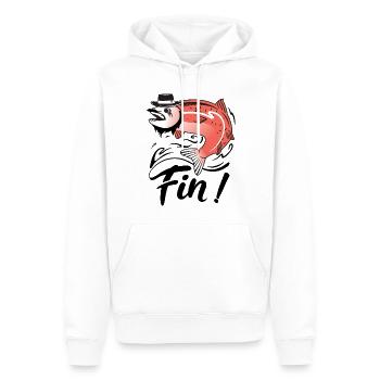 Français Fin - Sweat à capuche Premium bio Homme - blanc - Devant - Nico (187cm)
