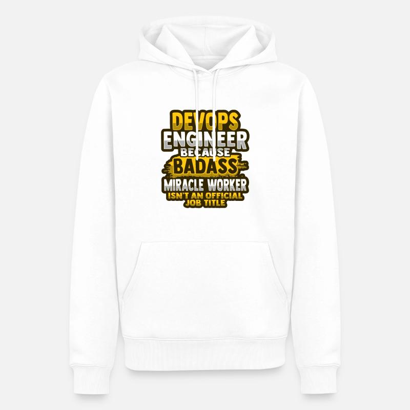 Développeur Devops Sys-Admin - Sweat à capuche Premium bio Homme - blanc