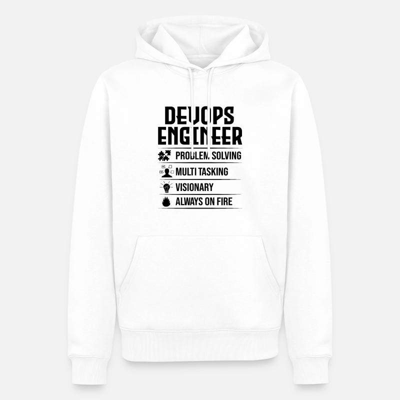 Devops Sys-Admin Entwickler - Männer Premium Bio Hoodie - Weiß