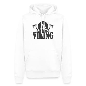 viking wikinger Symbol Axt Symbol Feuer Grafik - Männer Premium Bio Hoodie - Weiß - Vorne - Nico (187cm)