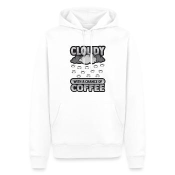 Nuageux avec une chance pour la conception de café - Sweat à capuche Premium bio Homme - blanc - Devant - Nico (187cm)