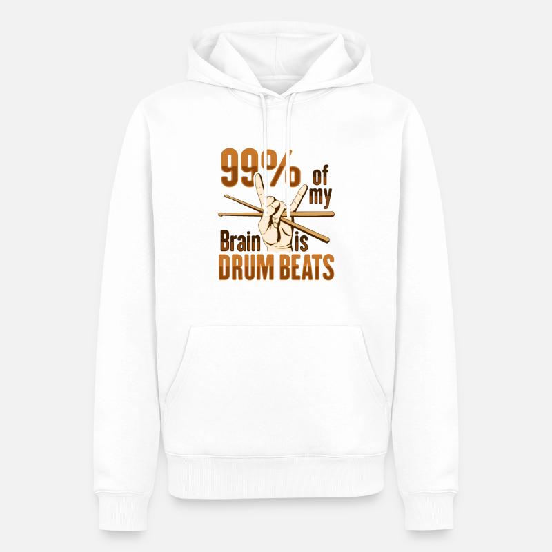 Drum Set Percussion Design - Männer Premium Bio Hoodie - Weiß