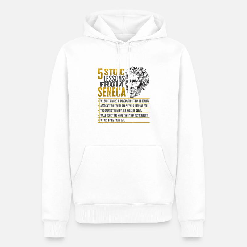 Conception de la philosophie Socrate - Sweat à capuche Premium bio Homme - blanc