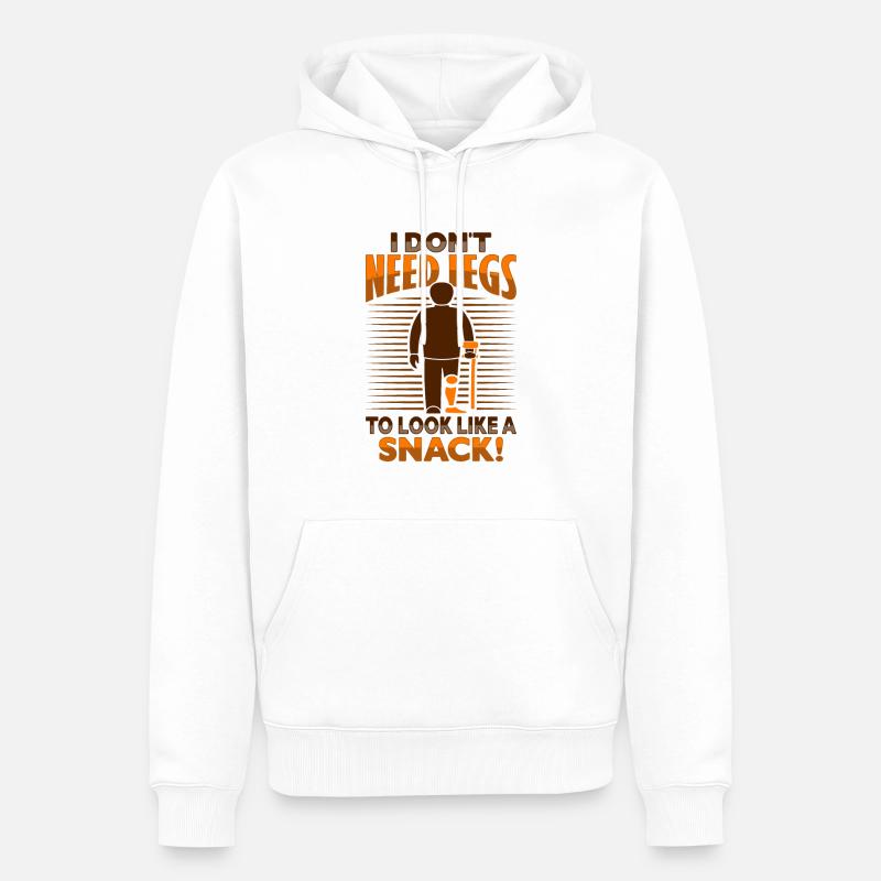 Prothèse de jambe amputée Amputation - Sweat à capuche Premium bio Homme - blanc
