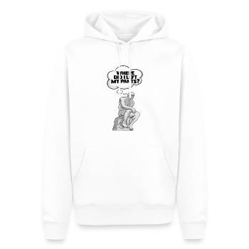 Denker Statue Hose Design für einen - Männer Premium Bio Hoodie - Weiß - Vorne - Nico (187cm)