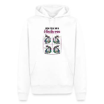 Drôle de design de licorne - Sweat à capuche Premium bio Homme - blanc - Devant - Nico (187cm)