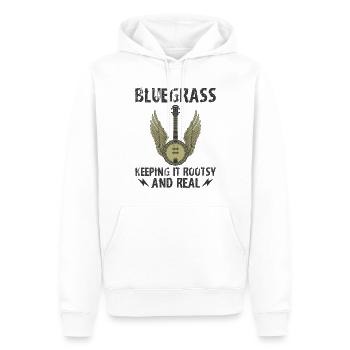 Witziges Bluegrass-Musiker-Design für - Männer Premium Bio Hoodie - Weiß - Vorne - Nico (187cm)