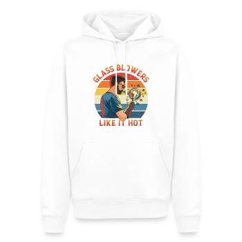 Conception en verre soufflé à la main pour souffleur de verre - Sweat à capuche Premium bio Homme - blanc - Devant - Nico (187cm)
