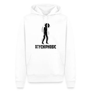 Atychiphobie Graphique Atychiphobie Conscience - Sweat à capuche Premium bio Homme - blanc - Devant - Nico (187cm)