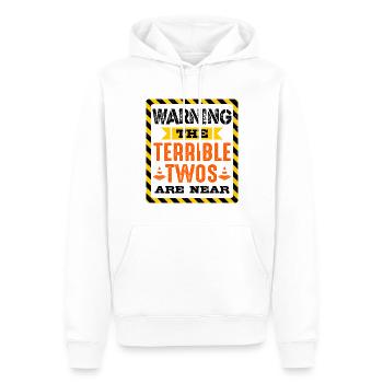 Attention: Les horribles jumeaux sont proches - Sweat à capuche Premium bio Homme - blanc - Devant - Nico (187cm)