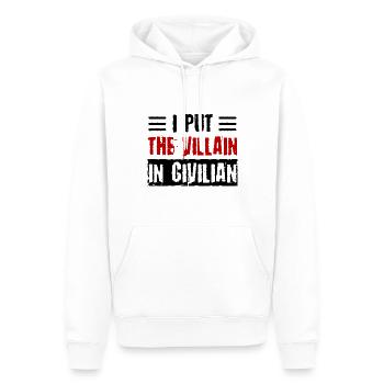 Ich setze den Bösewicht auf Zivilist - Männer Premium Bio Hoodie - Weiß - Vorne - Nico (187cm)