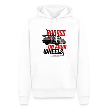 Badass sur quatre roues pour un passionné de voiture - Sweat à capuche Premium bio Homme - blanc - Devant - Nico (187cm)