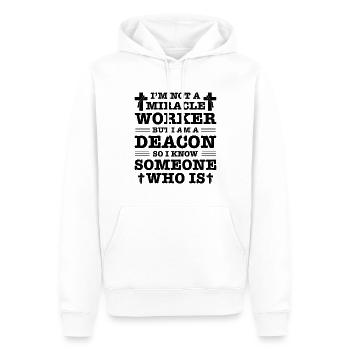 Église Diacre Religion Foi chrétienne Église - Sweat à capuche Premium bio Homme - blanc - Devant - Nico (187cm)