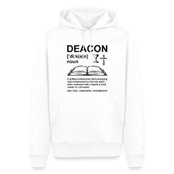 Église Diacre Religion Foi chrétienne Église - Sweat à capuche Premium bio Homme - blanc - Devant - Nico (187cm)