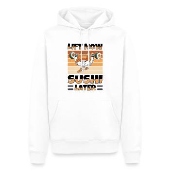 Cuisine japonaise Sushi Lovers Bodybuilders - Sweat à capuche Premium bio Homme - blanc - Devant - Nico (187cm)