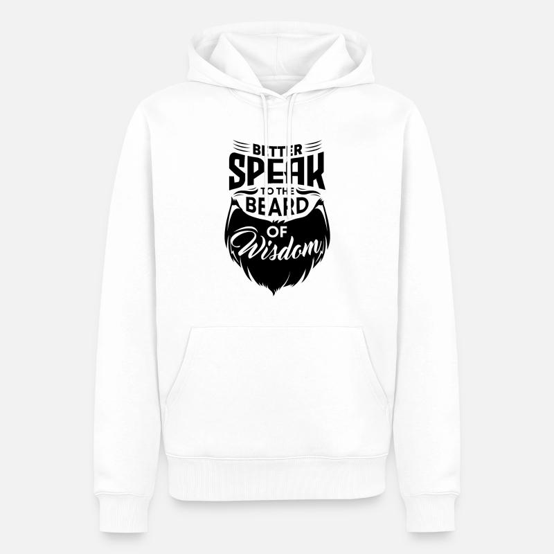 Bärtiger Kerl Gesichtsbehaarung Schnurrbart Bart - Männer Premium Bio Hoodie - Weiß